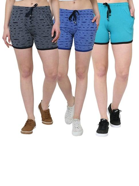 vimal jonney multicolor solid shorts pack of 3