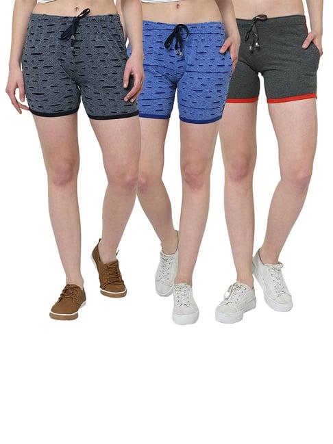 vimal jonney multicolor solid shorts pack of 3