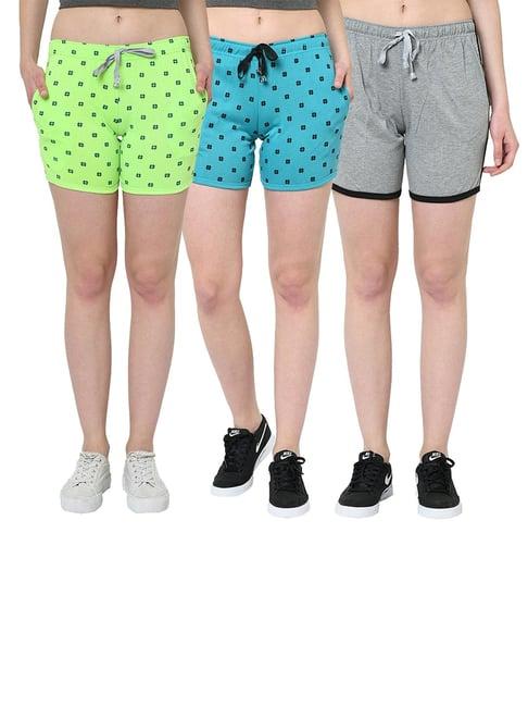 vimal jonney multicolor solid shorts pack of 3