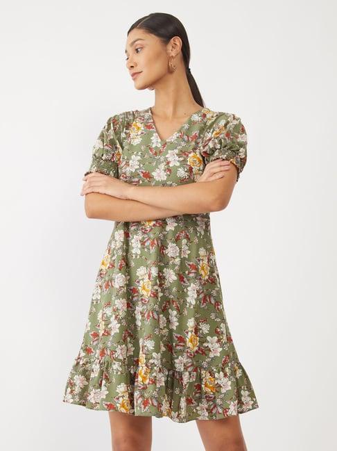 zink london green floral print dress