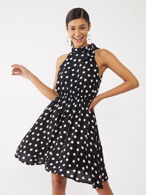 zink london black polka dot dress