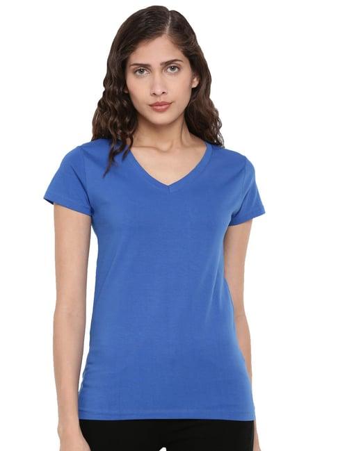 de moza blue v neck t-shirt