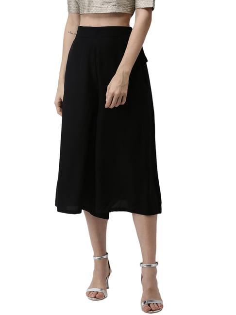 de moza black elasticated culottes