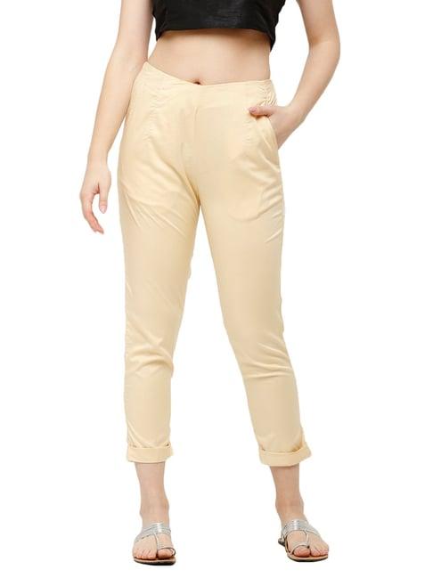 de moza light beige elasticated pants