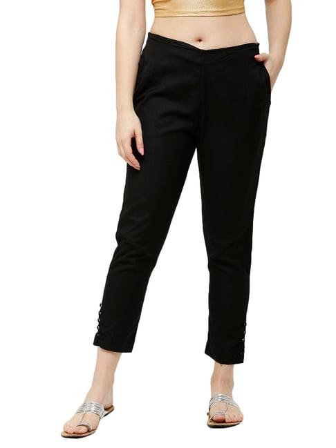 de moza black elasticated pants