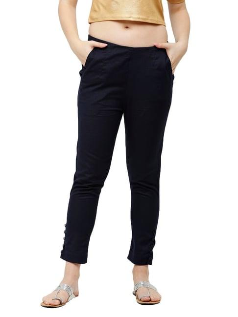 de moza navy elasticated pants