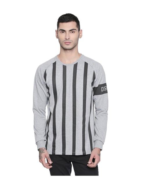 disrupt grey striped raglan sleeves t-shirt