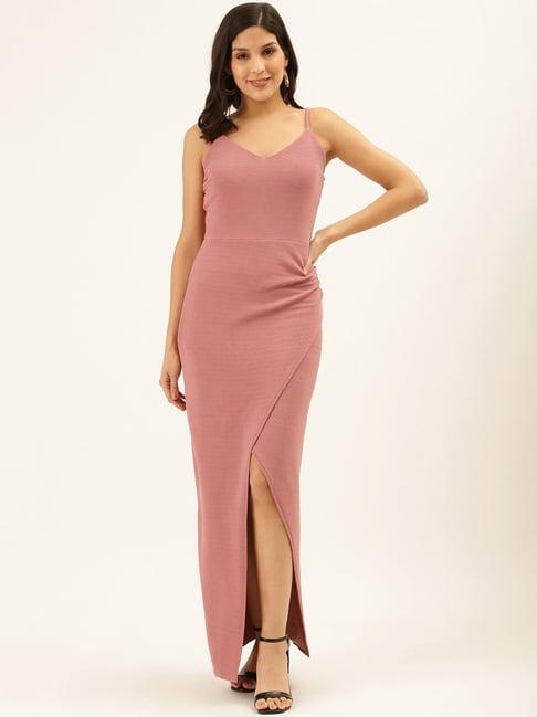 trend arrest pink maxi slip dress