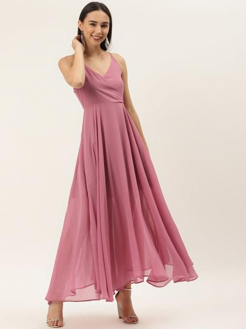 trend arrest pink maxi slip dress