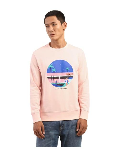 levi's pink printed sweatshirt