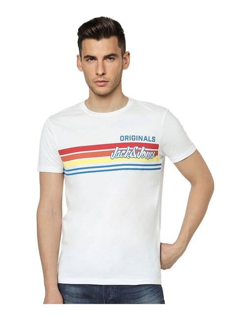 jack & jones white striped t-shirt