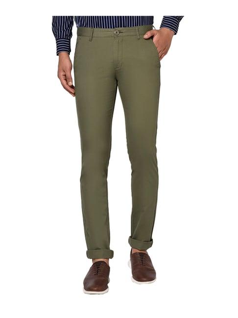 octave olive regular fit trousers