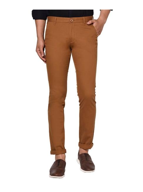 octave brown regular fit trousers