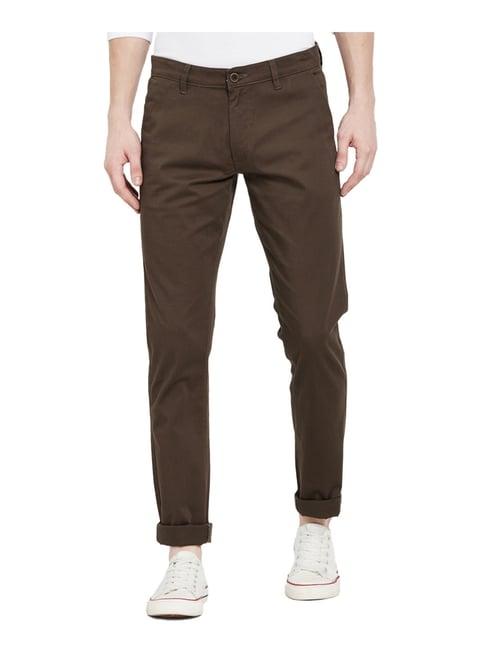 octave brown regular fit trousers