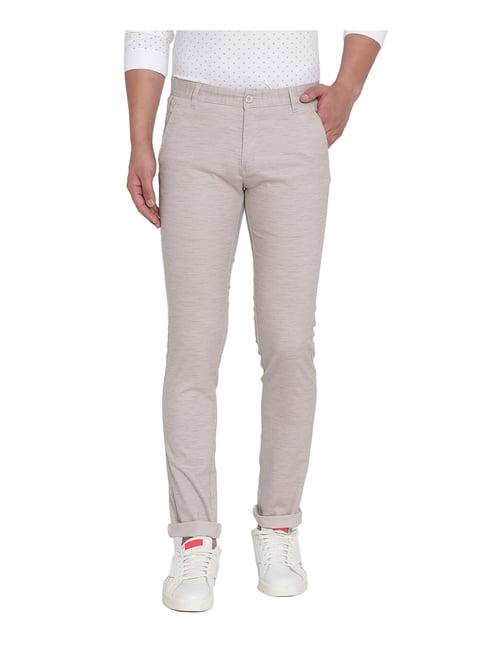 octave beige slub trousers