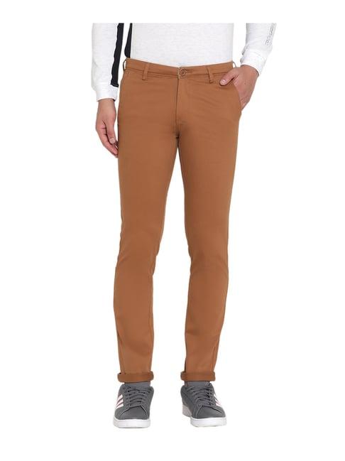 octave brown regular fit trousers