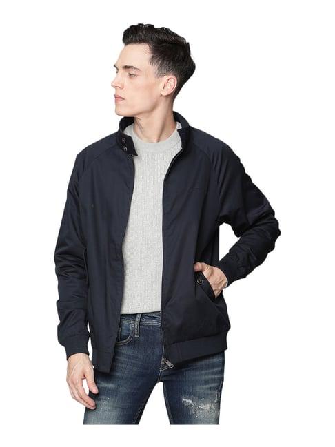 ben sherman navy full sleeves mock collar jacket