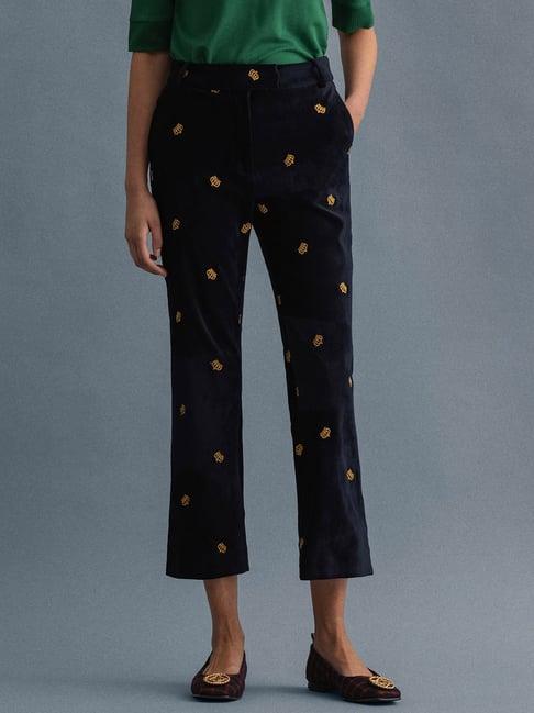 gant blue regular fit crop pants