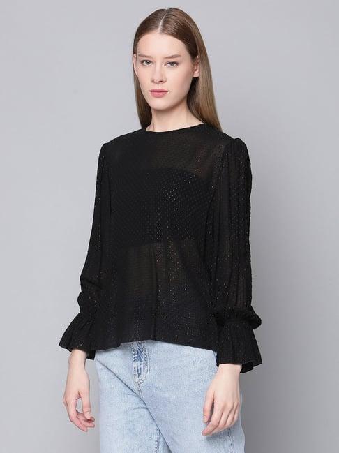 gant black self design top