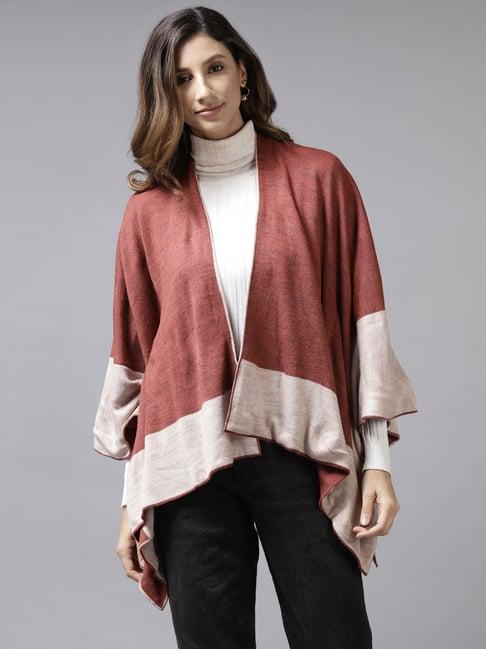 cayman rust & beige textured poncho