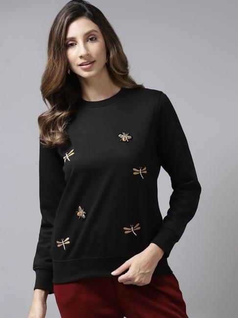 cayman black embroidered sweatshirt