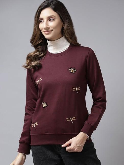 cayman burgundy embroidered sweatshirt