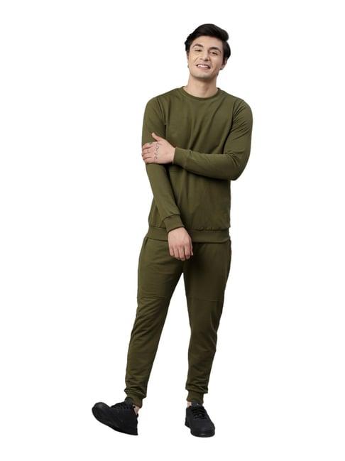 rigo olive green regular fit tracksuit