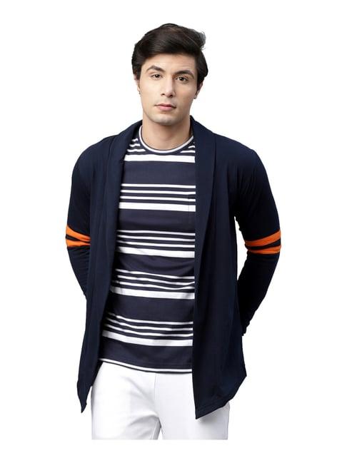 rigo navy cotton slim fit shrug