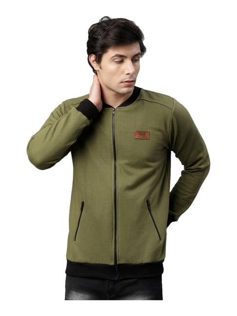 rigo olive green regular fit jacket