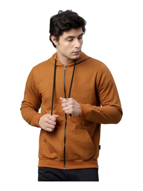 rigo mustard regular fit hooded jacket