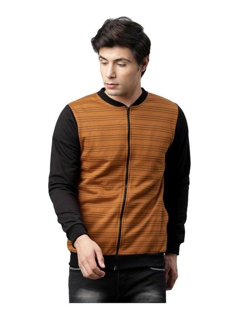 rigo mustard regular fit striped jacket