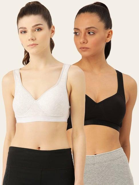 lady lyka multicolor non wired padded sports bra (pack of 2)