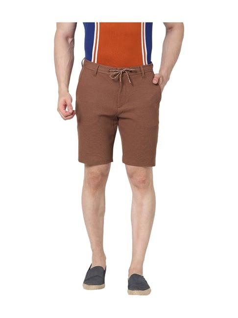 celio*brown mid rise regular fit bermuda shorts