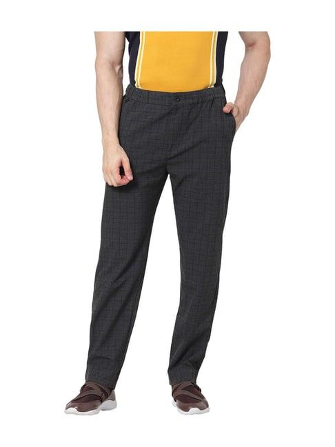 celio*grey checks slim fit trousers