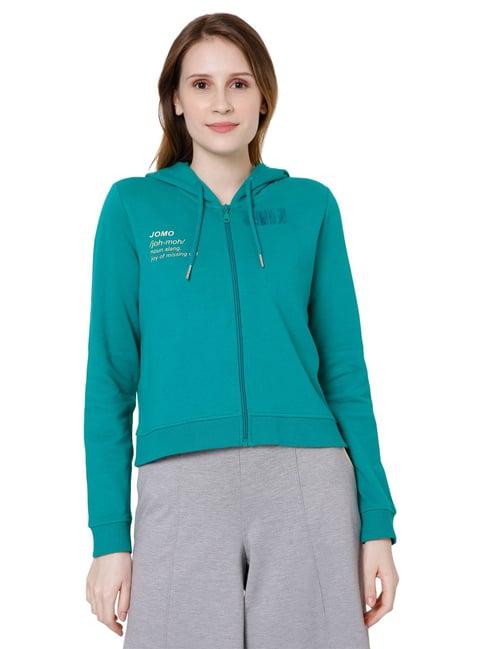 vero moda teal graphic print sweatshirt