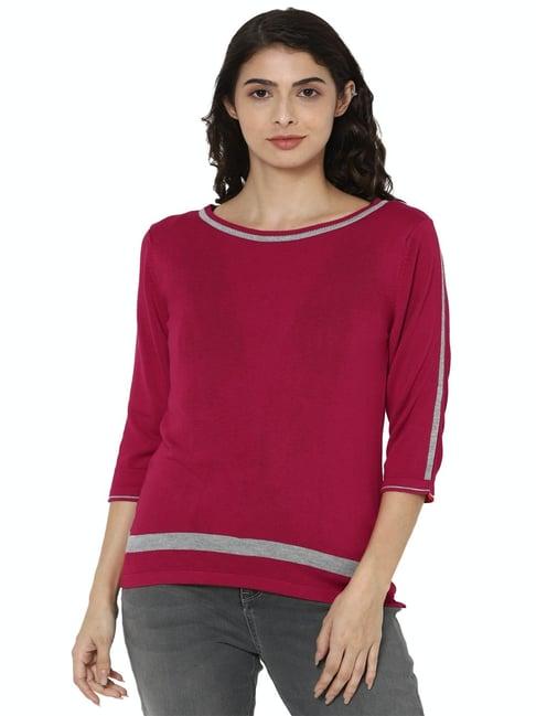 solly by allen solly pink regular fit top