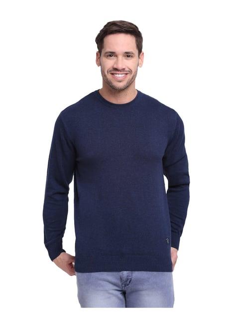 cantabil indigo melange regular fit pullover