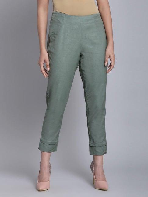 biba green cotton pants