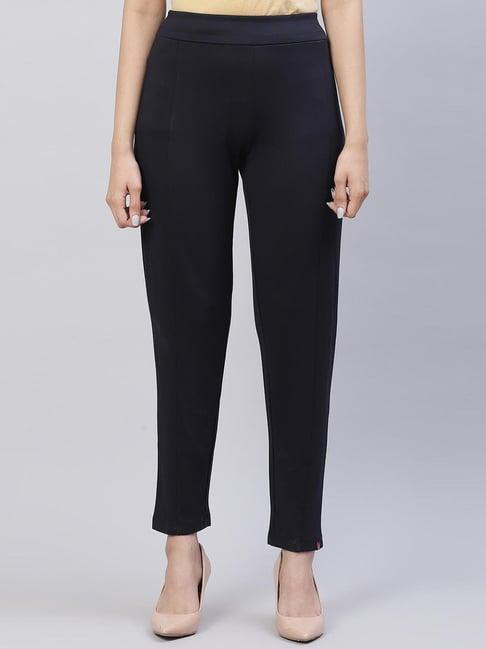 biba navy mid rise pants