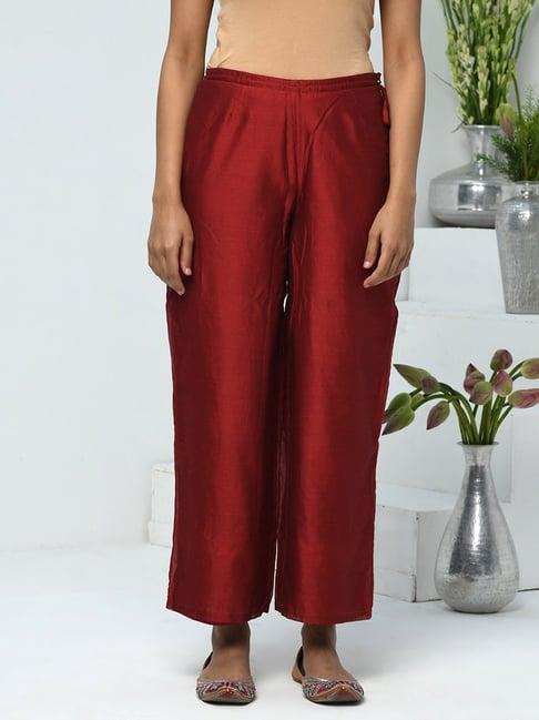 fabindia maroon regular fit palazzos