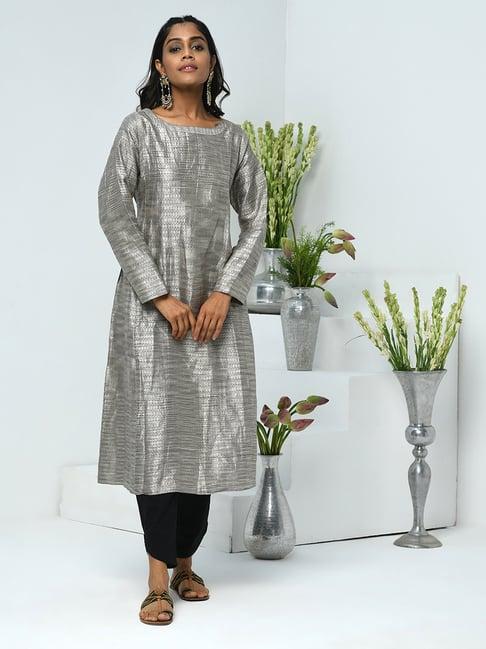 fabindia silver straight kurta