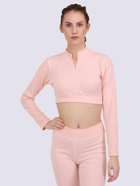 everdion peach cotton sports crop top