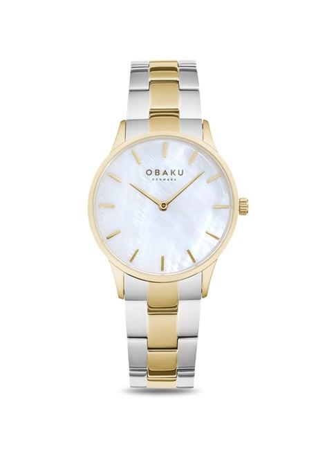 obaku v247lxgwsf lyng lille alabaster analog watch for women