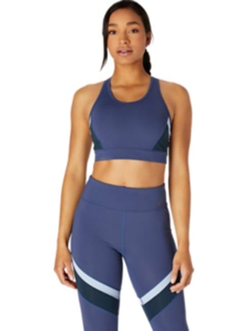 asics blue sports bra