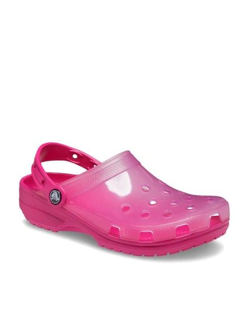 crocs men's classic pink back strap clogs