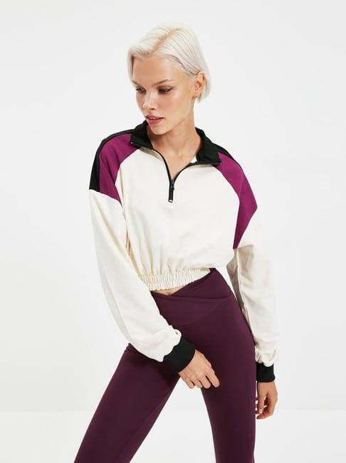 trendyol purple cotton sweatshirt