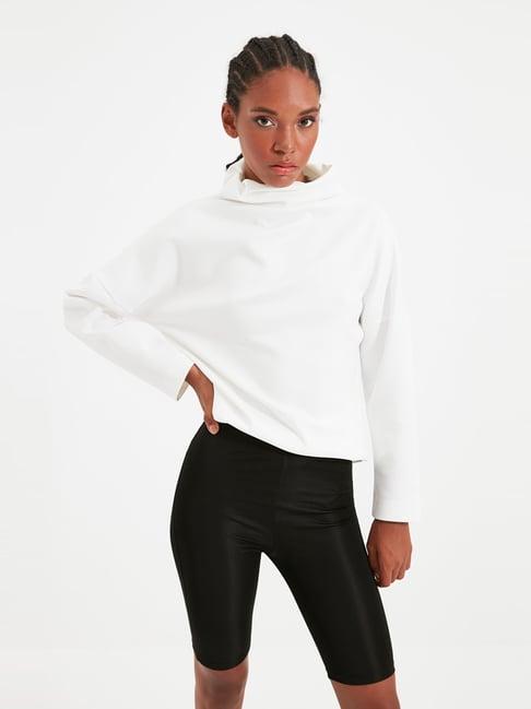 trendyol white regular fit sweatshirt