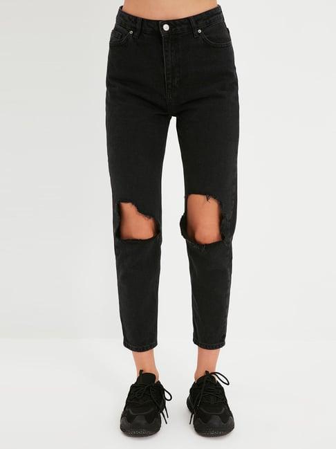 trendyol black cotton jeans