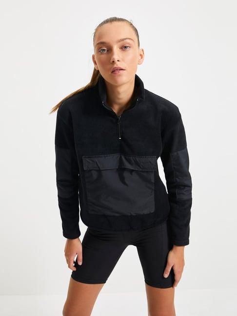 trendyol black regular fit sweatshirt