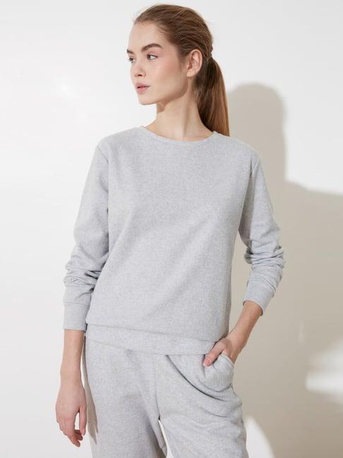 trendyol grey regular fit sweatshirt